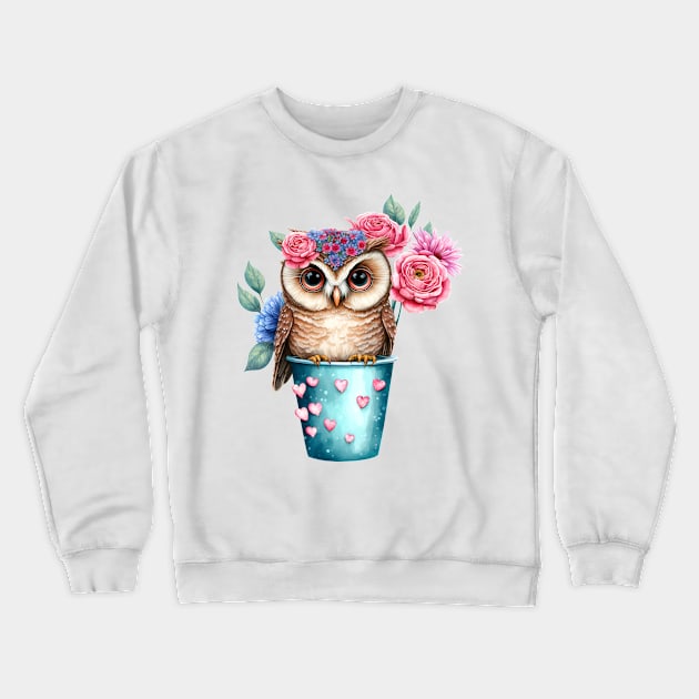 owl Blue Crewneck Sweatshirt by abbeheimkatt